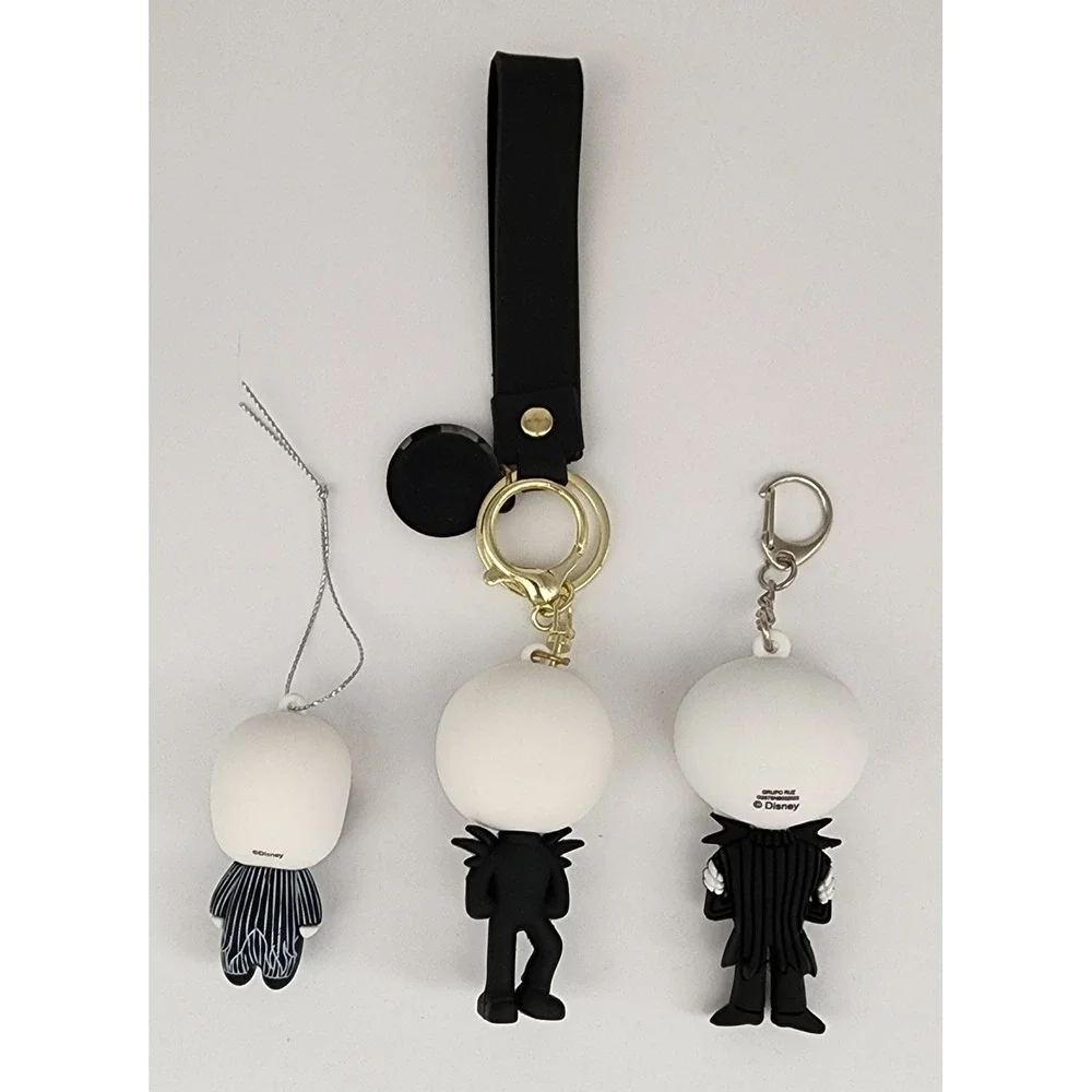 Disney Jack Skellington Keychains & Hallmark Ornament Black White Death Note EXC